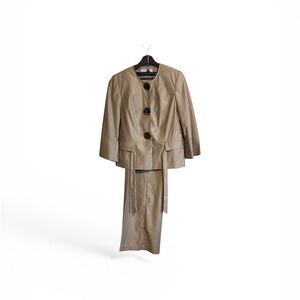 Sharagano 2 Piece Pant Suit w/Belted Jacket | Size 10